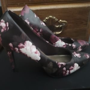 christian siriano floral print heels